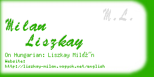 milan liszkay business card